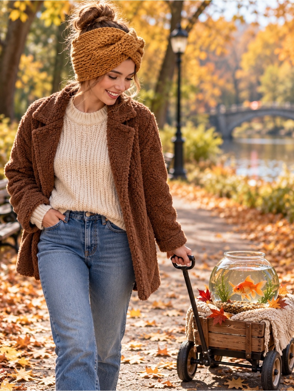 Handmade Camel Knit Twist Ear Warmer Headband
